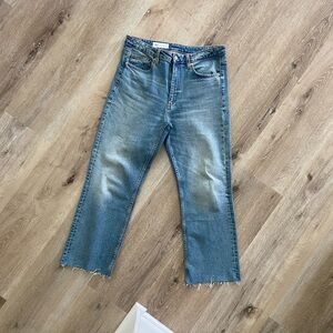 ZARA light wash jeans cropped flare